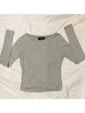 Cider Heather Grey Raglan Long Sleeve Top